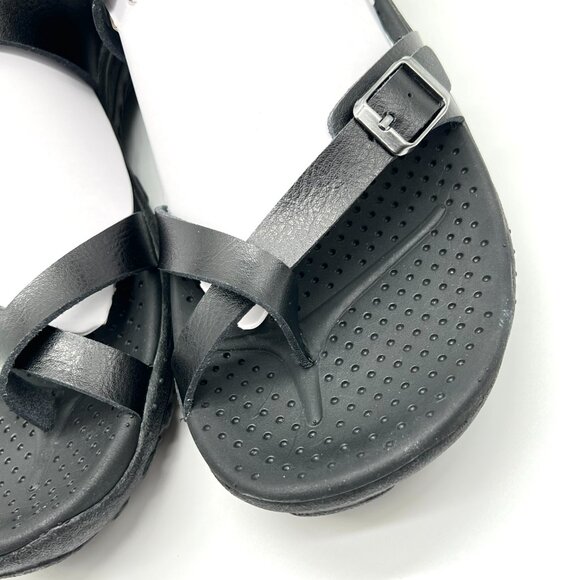 Skechers Womens‎ Size 7M Reggae Caribbean Black Slip On Sandals Shoes - Picture 5 of 12